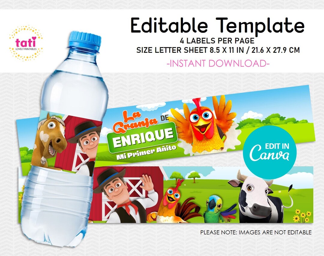 Water Labels Birthday Party Editable Water Labels Editable Labels Party ...