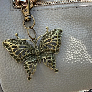Antique Bronze Bag Charm, Bee Purse Charm, Dragonfly Handmade Keychain,  Cicada Vintage Style Handbag Accessory, Boho Cottagecore Charm