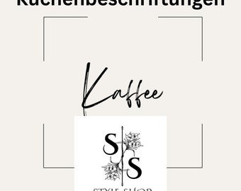 Digitale Sticker Küchenbeschriftung - Stilvolle 30x30mm Designs für Organisierte Küchen - PDF & PNG Download - Gewürze, Utensilien, Getränke