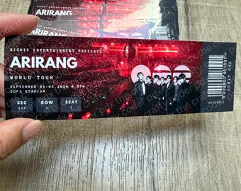 ARMY Concert Ticket Keepsake | Borahae Gift | Custom Personalized Ticket Memento for Fans
