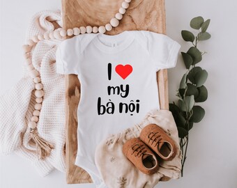 I Love My Ba Noi (Grandma) - Baby short sleeve one piece