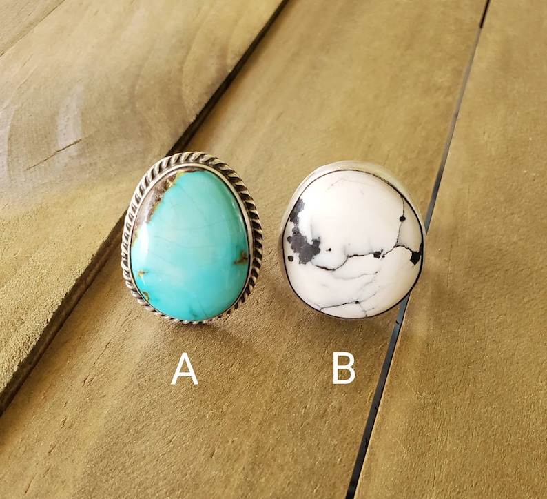 Turquoise and White Buffalo!! Beautiful Statement rings