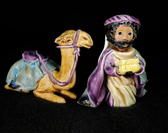 Magi and Camel - Bethlehem Ceramic Nativity Scene