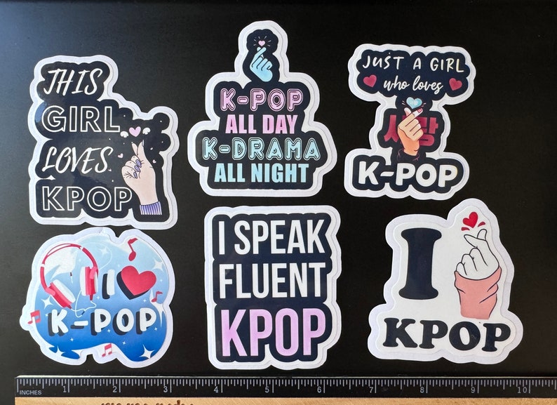 FREE SHIPPING Kpop Stickers, 6pack Bundle, Korean Pop Stickers
