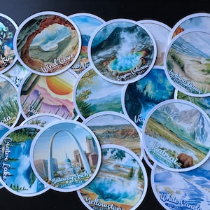 FREE SHIPPING National Park Stickers l Sticker Decals, Travel, Adventure Gifts, Memories, Hiking Outdoor Adventure, Waterproof Vinyl