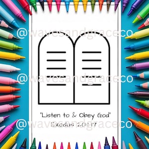 Ten Commandments Activity Sheet - Instant Download