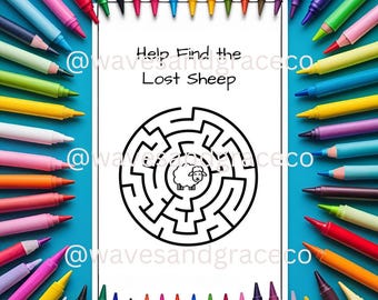 Lost Sheep Maze Activity Sheet | Bible Story for Kids (Digital Download)