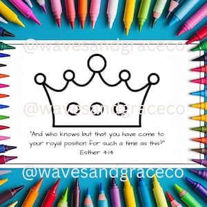 Esther Crown Activity Sheet - Instant Download