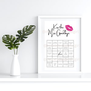 Kiss the Miss Goodbye Lingerie Shower Bingo