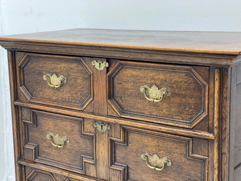 Free Shipping Within Continental US Antique Circa 1590s English Jacobean Dresser Dovetail Drawers. image 4