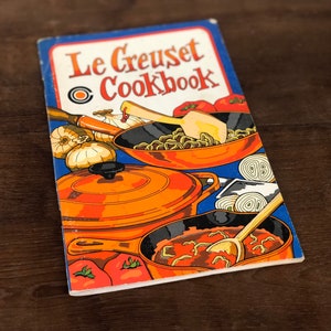 Vintage 1970s Le Creuset Cookbook and 1930s Jell-o Recipe book with original insert Print Decor Retro image 5