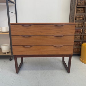 Free Shipping Within Continental US Vintage Danish Modern Dresser With Unique Handles image 2