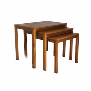 Free and Insured Shipping within US Vintage Danish Mid Century Modern Nesting Table Stand image 1