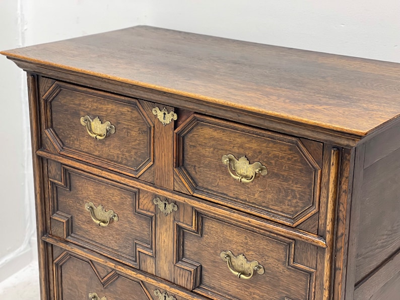 Free Shipping Within Continental US Antique Circa 1590s English Jacobean Dresser Dovetail Drawers. image 5