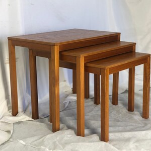 Free and Insured Shipping within US Vintage Danish Mid Century Modern Nesting Table Stand image 3