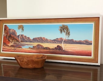 Oil Painting on Board of Australian Outback Coral Springs Landscape