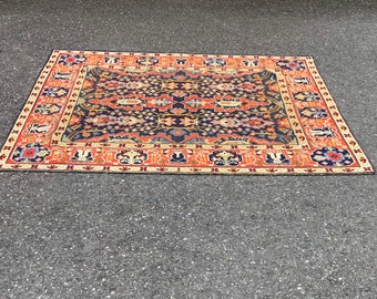 Free and Insured Shipping Within US - Vintage Hand woven Folksy Rug Runner
