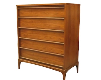 Free Shipping Within Continental US - Vintage Mid Century Modern Walnut Dresser Cabinet Storage Drawers