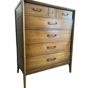 Free Shipping Within Continental US Vintage Drexel Solid Pecan Mid Century Modern Dresser Cabinet Storage Designed by James Bouffard image 7