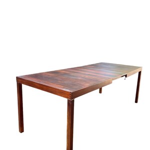 Free Shipping Within Continental US Vintage Danish Mid Century Modern Rosewood Dining Table Parsons with Extension Leaf. image 2