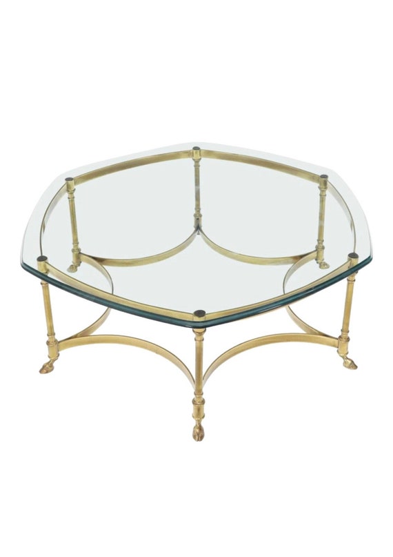 Free Shipping Within Continental US Vintage Labarge Brass and Glass Coffee Table Etsy Canada