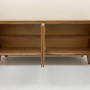 Free Shipping Within US Sustainbly Sourced Mid Century Modern Style Three Door Cabinet or TV Credenza or Console or Sideboard image 4