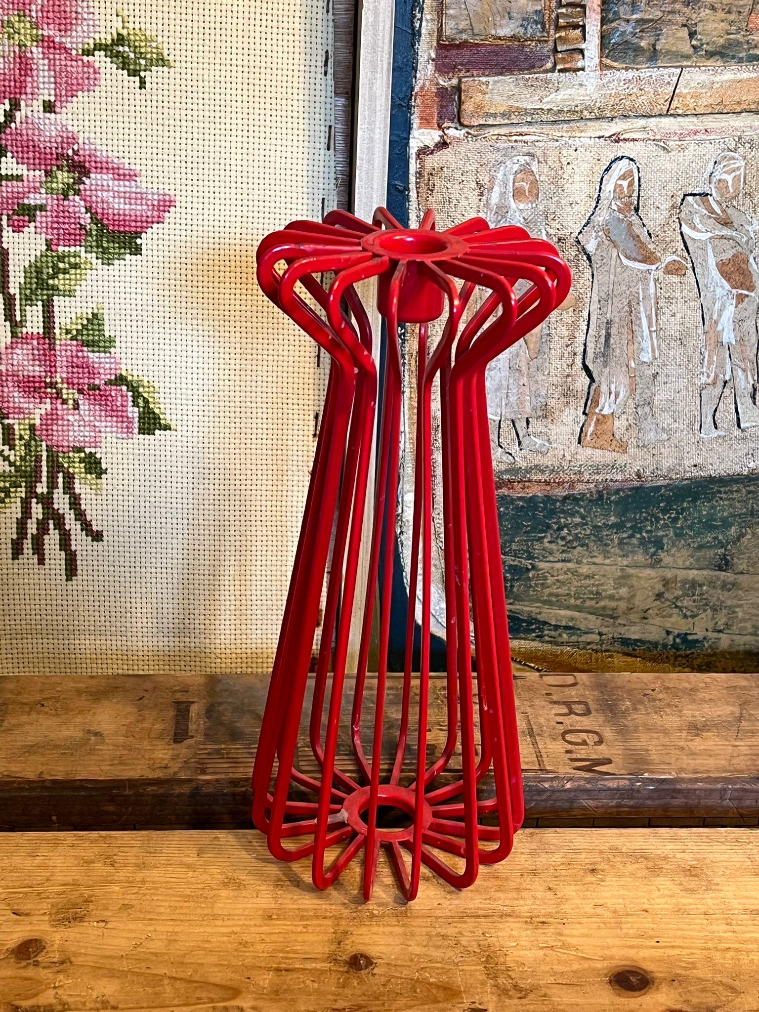 Free shipping within continental US - Vintage Ehlen Johansson Red Decorative Candle Holder