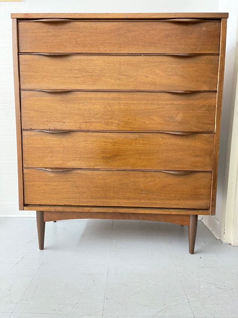 Free and Insured Shippig Within US Vintage Mid Century Modern Dresser Cabinet Storage Drawers image 2