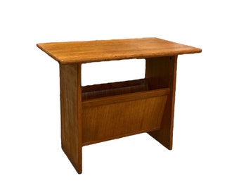 Free Shipping Within Continental US - Danish Mid Century Modern End Table with Magazine Rack