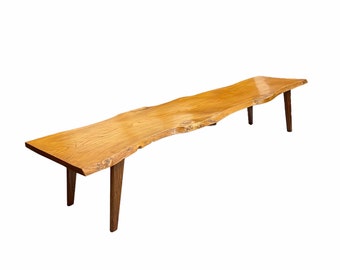 Free Shipping Within Continental US - Imported Vintage Solid Wood Slab Bench Table Plant Stand