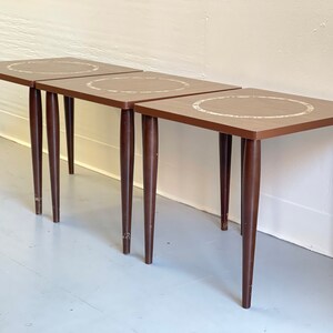 Free and Insured Shipping WIthin US Vintage Mid Century Modern Mosaic Design Table Stand Seattle 3 Available Set of 3 image 2