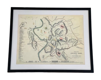 Free Shipping Within Continental US - Vintage Framed Print. Plan of Ancient Rome
