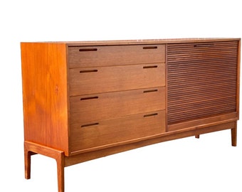 Free Shipping Within Continental US - Vintage Imported Danish Modern Teak Credenza/Buffet. Tambour Door by William Watting