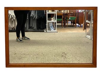 Free shipping within continental US - Mid-Century Modern Rectangular Wall Mirror with Wood Frame