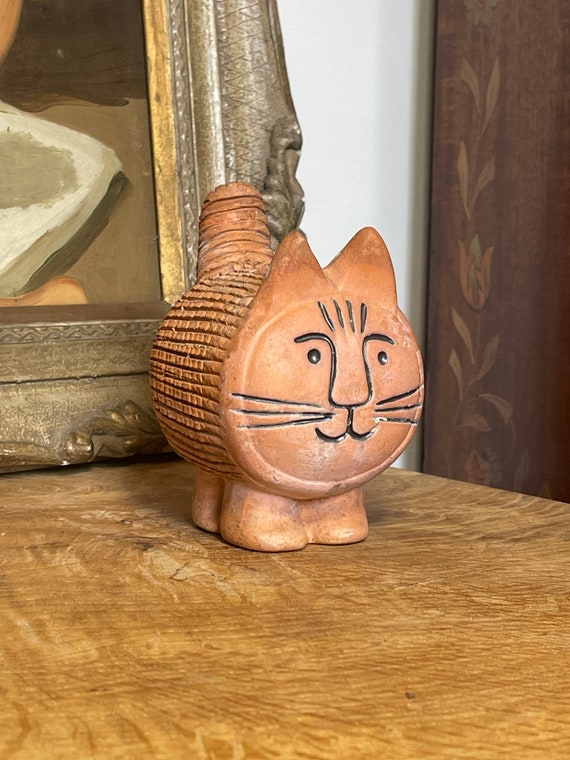 Vintage Mid Century Modern Ceramic Cat Sculpture Vase Pot Etsy