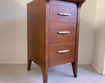 Free Shipping Within US - Vintage Mid Century Modern Drexel Table Stand Drawers
