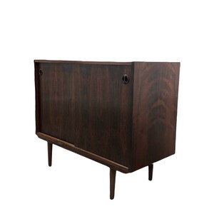 Free and Insured Shipping Within US Vintage Danish Mid Century Modern Record Media Cabinet or Credenza in Style of Kai Kristiansen image 7