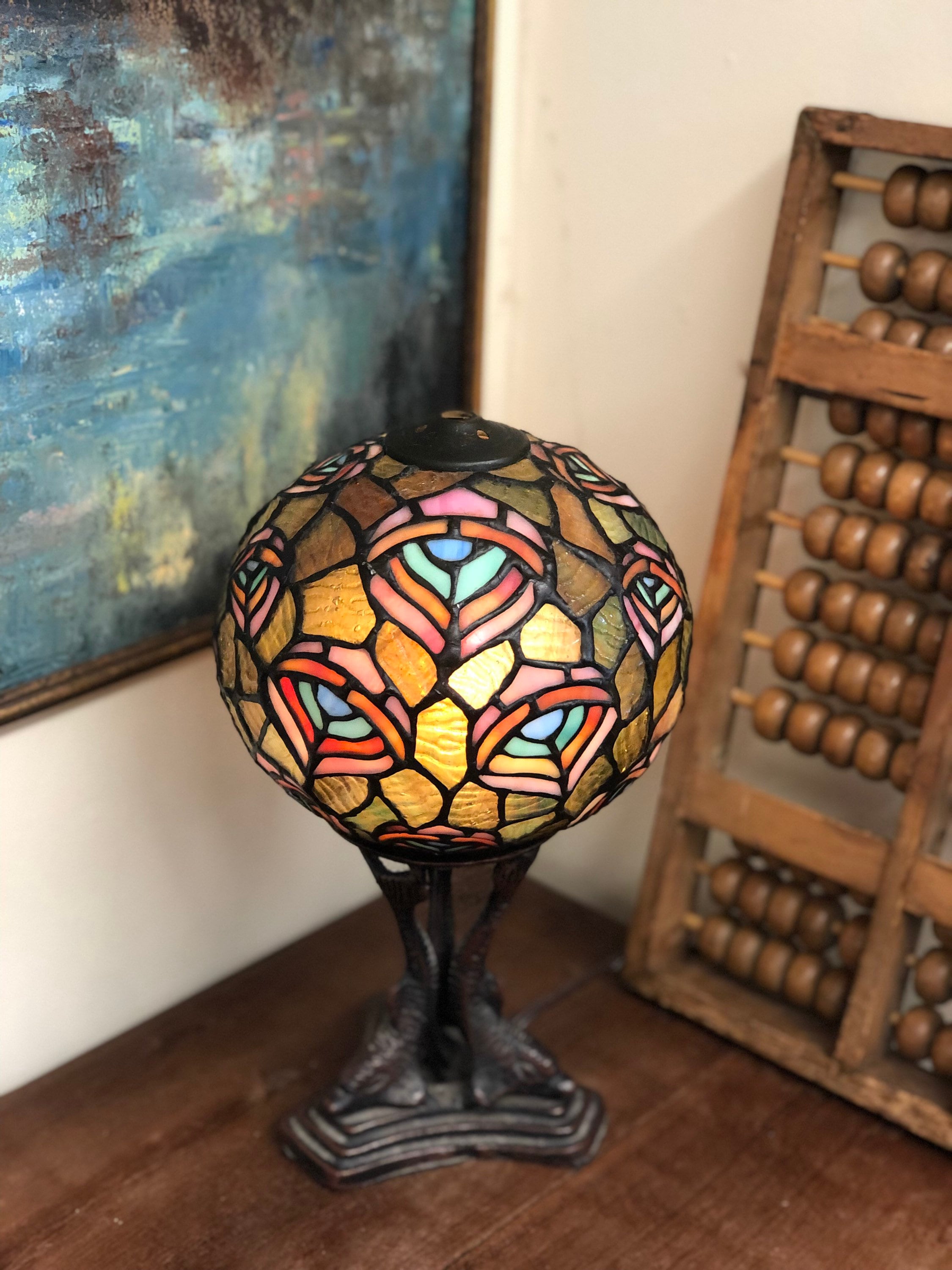 Stained glass 2024 fish lamp
