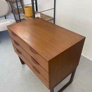 Free Shipping Within Continental US Vintage Danish Modern Dresser With Unique Handles image 3