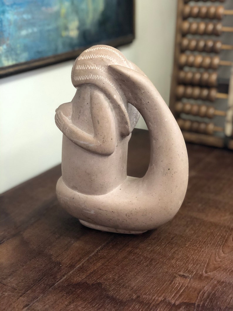 Vintage mid century modern clay mermaid image 4