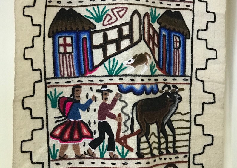 Vintage Handwoven Pictogram Rug 40 by 23 - Etsy