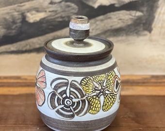 Vintage Mcm Floral Cookie Jar aesthetic pots flower vases unique gifts home decor decorative accents mid century modern decorative