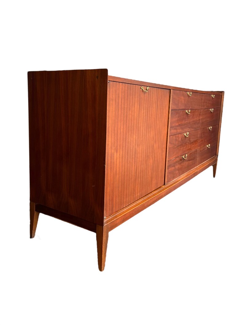 Free Shipping Within Continental US Vintage Mid Century Modern 12 Drawer Dresser Dovetail Drawers image 3