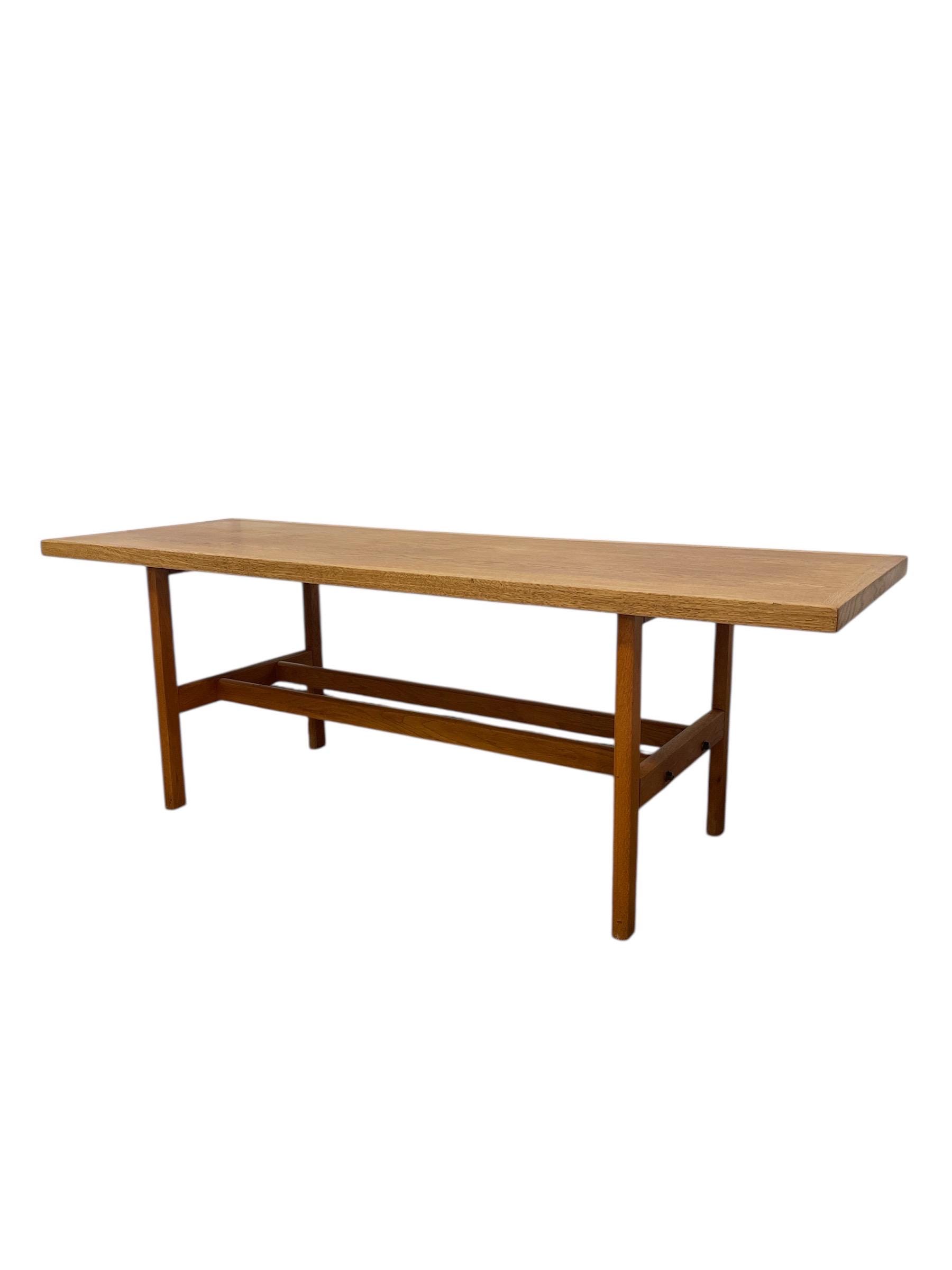 Free shipping within continental US - Vintage Danish Mid Century Modern White Oak Coffee Table Attributed to Berge Mogensen