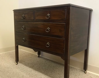 Free and Insured Shipping Within US - Vintage Dresser With Casters