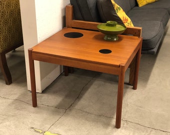 Free and Insured Shipping Within US - Magnus Olesen Danish Mid Century Modern Flip Top Teak Coffee Table Stand (Table Only)