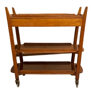 Free Shipping Within Continental US Vintage Mid Century Modern3 Tiered Cart in the Style of Hundevad. UK Import image 2