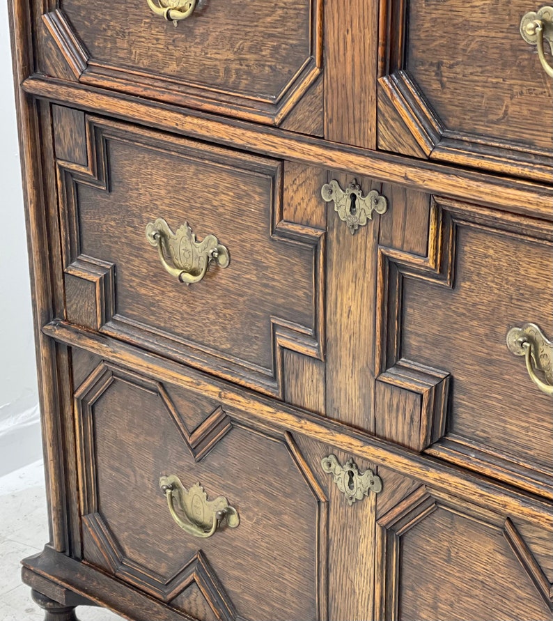 Free Shipping Within Continental US Antique Circa 1590s English Jacobean Dresser Dovetail Drawers. image 3