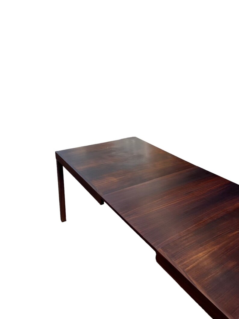 Free Shipping Within Continental US Vintage Danish Mid Century Modern Rosewood Dining Table Parsons with Extension Leaf. image 3