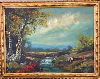 Free Shipping Within Continental US - Vibrant Scenic Painting Colorful, Peaceful Landscape Art. Signed William Mark.